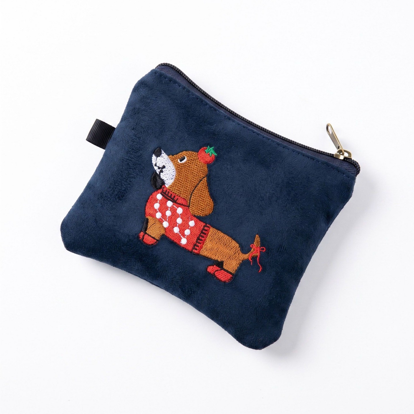 Сумка Alilang Embroidered Dachshund Zipper Pouch Small Cosmetic Bag Coin Purse Organizer - Navy, цвет: Тёмно-синий — фото 5