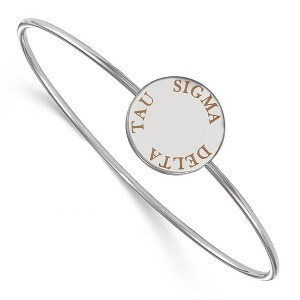 Black Bow Jewelry Sterling Silver Sigma Delta Tau Greek Life Bangle Bracelet 7 Inch - 1 of 3