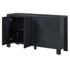 Okak Minimalist Style 60"L Sideboard Cabinet with 4 Doors and Rebound Device for Dining Room - 3 of 4