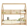 Dolonm Twin Over Twin House Floor Bunk Bed with Headboards, Footboards, Guardrails & Ladder, Rubber Wood Solid Frame, 78.6"L x 43.1"W x 70.7"H - 2 of 4