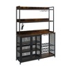 MOEPISY Wine Cabinet, 3 Tiers Liquor Cabinet, Vintage Brown - 3 of 4