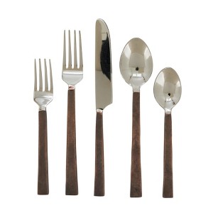 Saro Lifestyle Flat Handle Flatware, Copper - 1 of 3