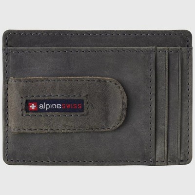 Alpine Swiss RFID Dermot Money Clip Front Pocket Wallet For Men Leather Comes in a Gift Box