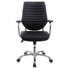 Vynxaria Black and Chrome Height Adjustable Swivel Office Chair - 3 of 4