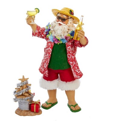 Kurt Adler 10" Fabriche' Beach Santa Set of 2 Pieces