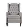 Wingback Pushback Recliner Chair with Tufted Back, Rivet Trim, and Birch Wood Legs - 2 of 4
