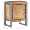 vidaXL Bedside Cabinet 15.7"x11.8"x19.7" Rough Mango Wood - 4 of 4