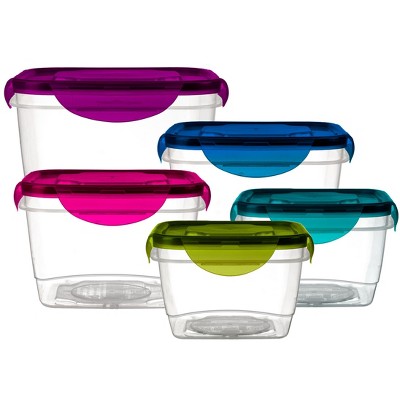 5-Piece Round Glass Food Container Set with Locking Lid – The House Deluxe