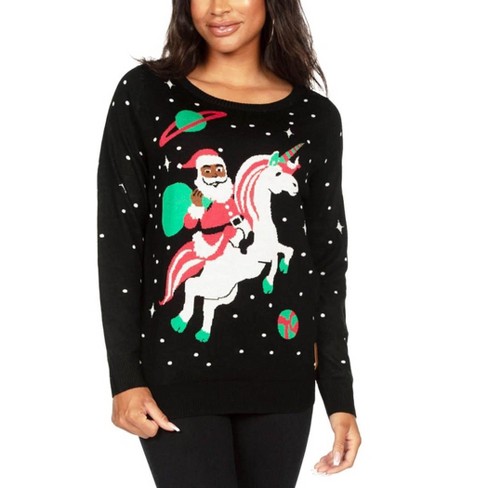 Women s Santa Unicorn Sweater Funny Ugly Christmas Sweater For Holiday Parties Target