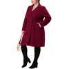 Agnes Orinda Women's Plus Size Fashion Notched Lapel Double Breasted Pea Coats - image 2 of 4