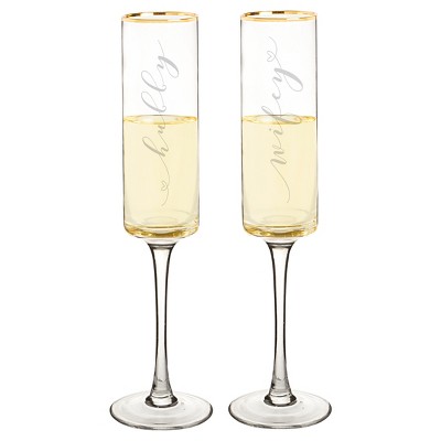 cylinder shaped champagne flutes