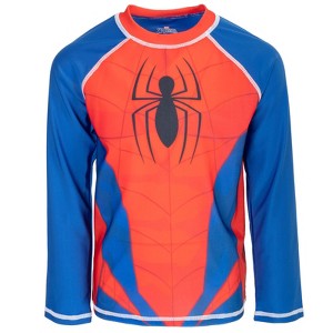 Marvel Avengers Spider-Man Captain America Hulk Thor Black Widow Black Panther Rash Guard Swim Shirt Toddler to Big Kid - 1 of 4
