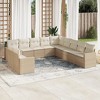 vidaXL Garden Sofa Set Beige PE rattan, powder-coated steel, 100% polyester - 2 of 4