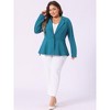 Agnes Orinda Women's Plus Size High-Low Peplum Button Work Elegant Blazers - 3 of 4