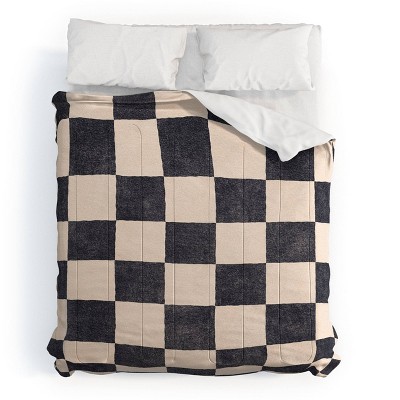 Deny Designs 3pc King Daniel Coulmann Checker 001 Graphite Comforter and Sham Set