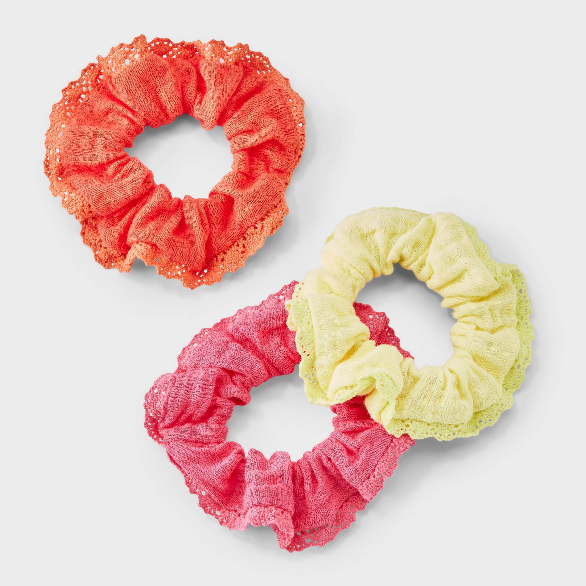 Girls' 3pk Open Knit Twister Set - Cat & Jack™ Pink/Yellow/Orange