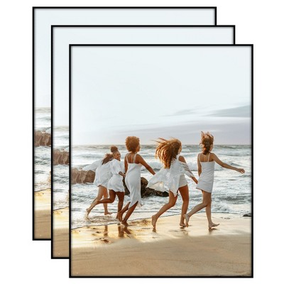 Americanflat Front Loading Picture Frame Set - Perfect for Photos and Wall Decor - Black - 3 Pack