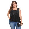 Coolmee Womens Plus Size Sequin Tank Tops Scoop Neck Sleeveless T-shirts Sexy Sparkle Shimmer Tunic Tops - 2 of 4