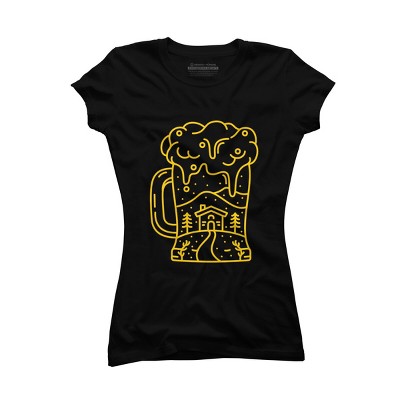 Junior's Design By Humans Christmas Beer By VEKTORKITA T-Shirt