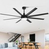 Airsurfer 72" Black Windmill Ceiling Fan with Color-Changing LED Light & Remote, 8 ABS Blades for Large Rooms, DC Motor, 7''&12'' Downdods - 3 of 4