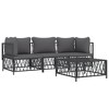 vidaXL Contemporary 4 Piece Patio Lounge Set with Cushions – Anthracite, Versatile and Durable Outdoor Furniture, Powder-Coated Steel. - 3 of 4