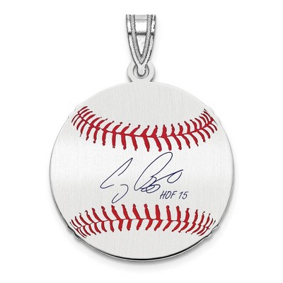 Black Bow Jewelry Sterling Silver Craig Biggio Signature SM Enamel Baseball Pendant