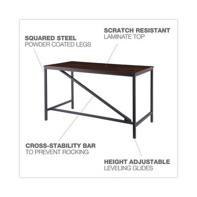 Alera Modern Walnut Industrial Table Desk with Steel Legs
