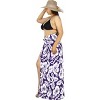 LA LEELA Women's Summer Sarong Bikini Wraps Cover up Wrap Skirt Bathing suit Swimwear Swimsuit Beach Coverup for Women One Size Purple, Floral - 4 of 4