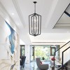 VYNXARIA 8 - Light Matte Black and Silver Farmhouse Cage Ceiling Lights, Adjustable Rustic Pendant Chandelier - 4 of 4