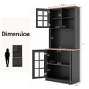 Costway 72'' Freestanding Pantry Cabinet Kitchen Buffet Sideboard Hutch with 3 Doors Black/White - 3 of 4