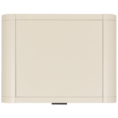 Yunis White and Natural Rattan 1-Drawer Nightstand