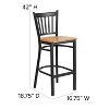 Flash Furniture Black Vertical Back Metal Restaurant Barstool - 4 of 4