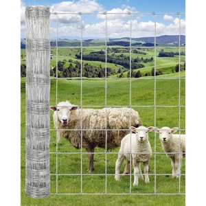 4 x 328FT Heavy Duty Galvanized Cattle Fence - Zinc Coated Welded Wire for Livestock, Deer & Hog Protection, Durable Yard Fencing - 1 of 4
