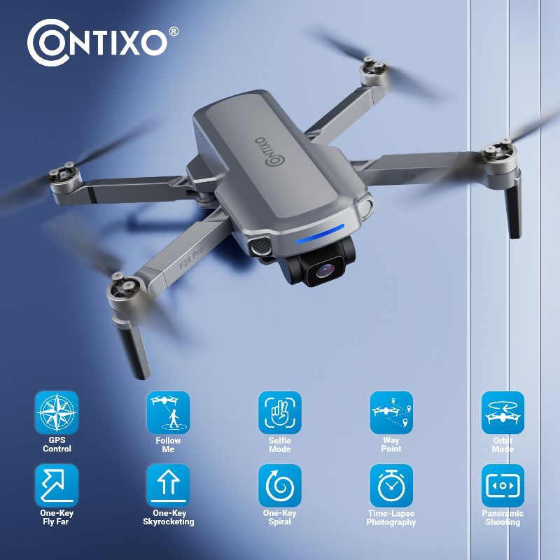 Contixo F28 Pro Foldable GPS Drone - 4K FHD Camera w GPS Control & Selfie Mode - Brushless Motor - With Carrying Case, 3 of 12