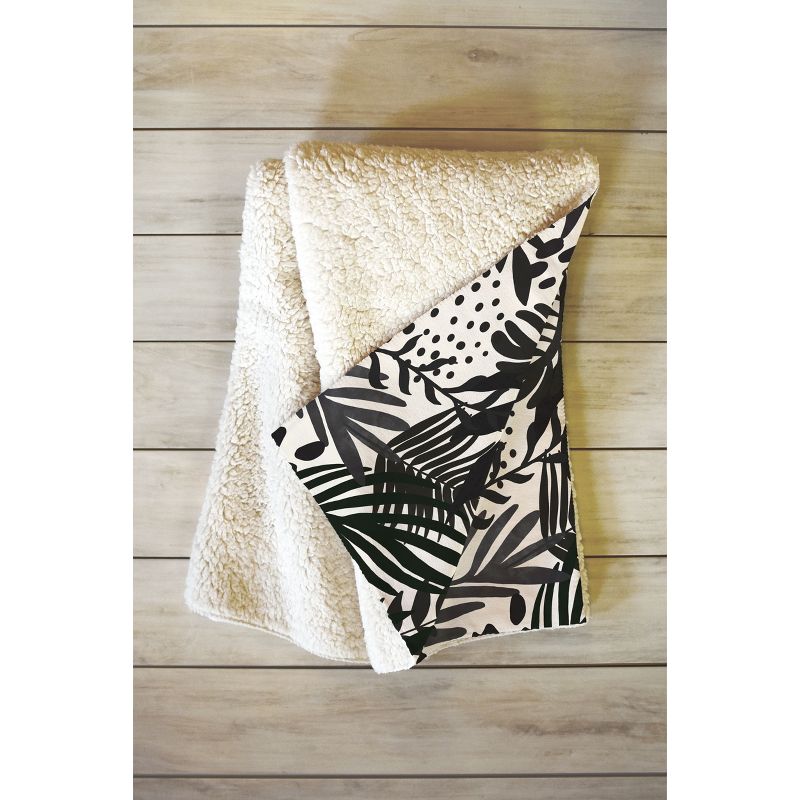 Marta Barragan Camarasa Wild abstract jungle on black 50" x 60" Fleece Blanket - Deny Designs, 2 of 3