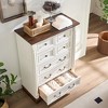 Dresser Chest with Wooden Base & Riser Trim, Wooden Rustic Rustic Chest of Drawers, Accents Cabinet Storage Dresser for -- Frevyn - 3 of 4