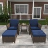 YARDSIGHT 5-Piece Outdoor Lounge Set with 2 Armchairs, 2 Ottomans, and Side Table - 2 of 4