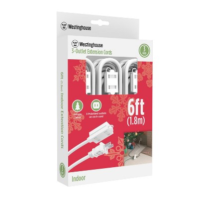 Westinghouse 3-Pack 6 Feet Holiday Decor 3-Outlet Indoor Extension Cords