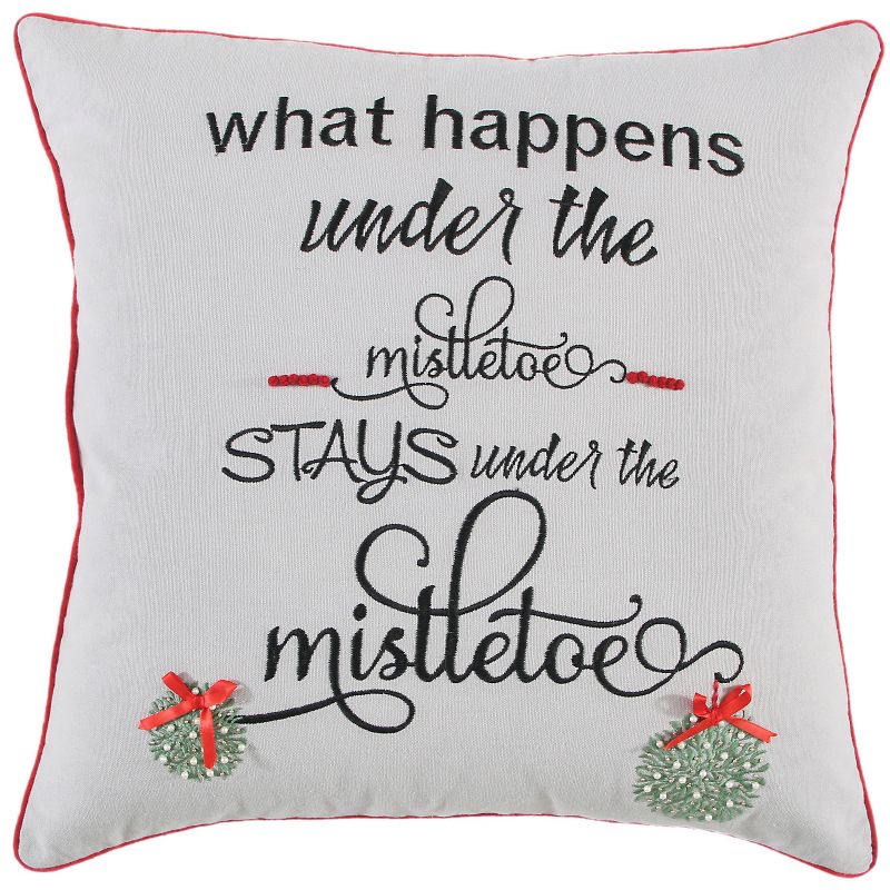 20&#34;x20&#34; Oversize Mistletoe Poly Filled Square Throw Pillow - Rizzy Home, 1 of 10
