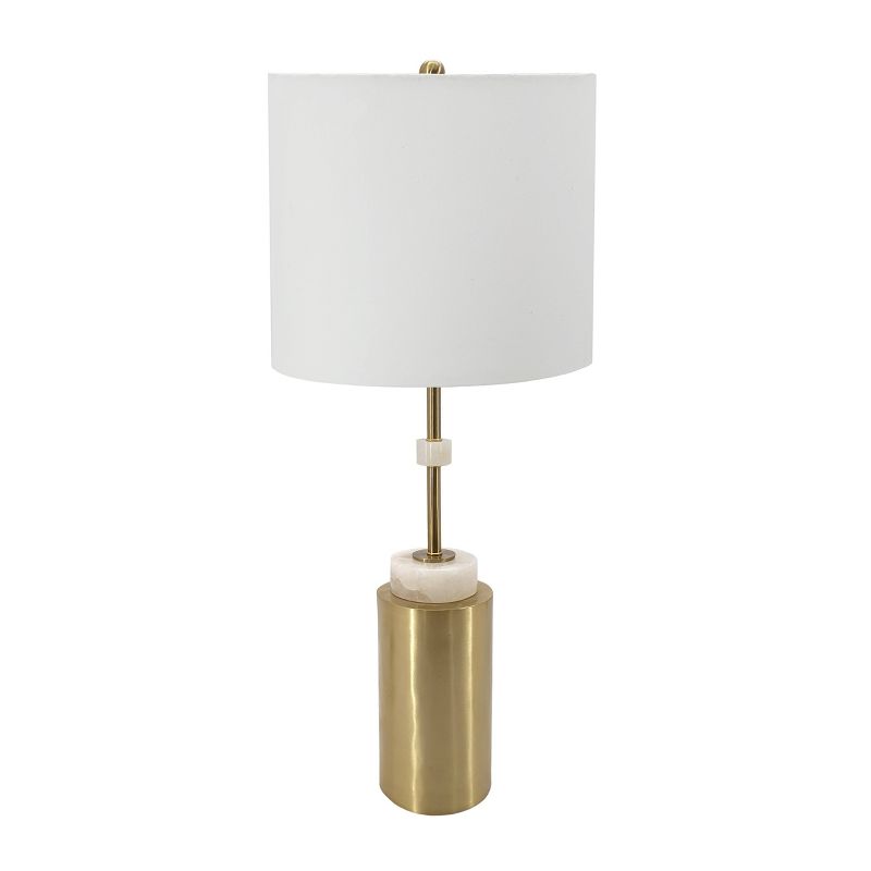13&#34;x31.5&#34; Dervani Alabaster and Metal Table Lamp White/Gold - A&#38;B Home, 1 of 6
