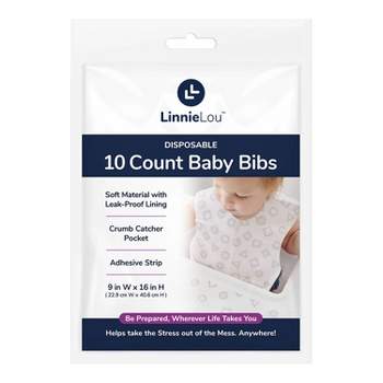 LinnieLou Disposable Baby Bibs - 10ct