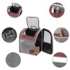 Unique Bargains Pet Backpack Transport Box for Cats and Small Dogs 13.39"x9.84"x16.54" Pink - 3 of 4
