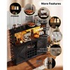 55" Farmhouse Coffee Bar Cabinet with Power Outlet & LED Light - Sliding Barn Door Buffet Cabinet - 4 of 4