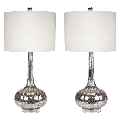 Silver and sale glass table lamps