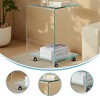 Lirago C-Shaped Clear Tempered Glass Side Table-Multi-Purpose End Table Minimalist Design 15.7"Wx15.7"Lx24.4"H - 4 of 4