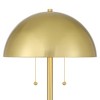 Possini Euro Design Medbury Mid Century Modern 61 1/2" Tall Standing Floor Lamp Skinny Pull Chain Gold Metal Brass Finish Living Room Dome Shade - 3 of 4