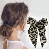 Unique Bargains Grace Leopard Print Bow Barrettes Ribbon Hair Clips 1 Pc - 2 of 4