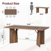 Homhougo 71 Inch Rectangular Dining Table for 6, Rustic Farmhouse Tall Kitchen Table with Large Tabletop Walnut - 2 of 4