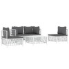 vidaXL Modern Patio Lounge Set with Cushions - 5-Piece, White Steel, Comfortable Seating, Modular Design, Weatherproof Cover Recommended - 3 of 4