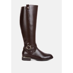 Renny Buckle Strap Embellished Calf Boots Women - 1 of 4